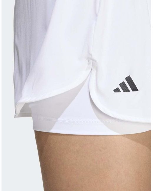 Adidas Originals White Tennis Climacool 2In1 Match Shorts