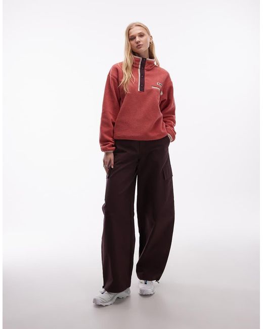 Columbia Red Helvetia Ii Cropped Half Snap Fleece