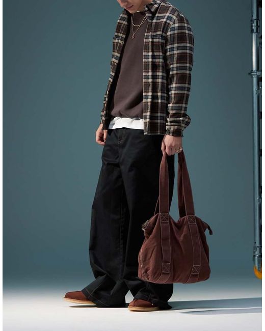 ASOS Oversized Baggy Broek Met Detail Op De Achterzak in het Blue voor heren