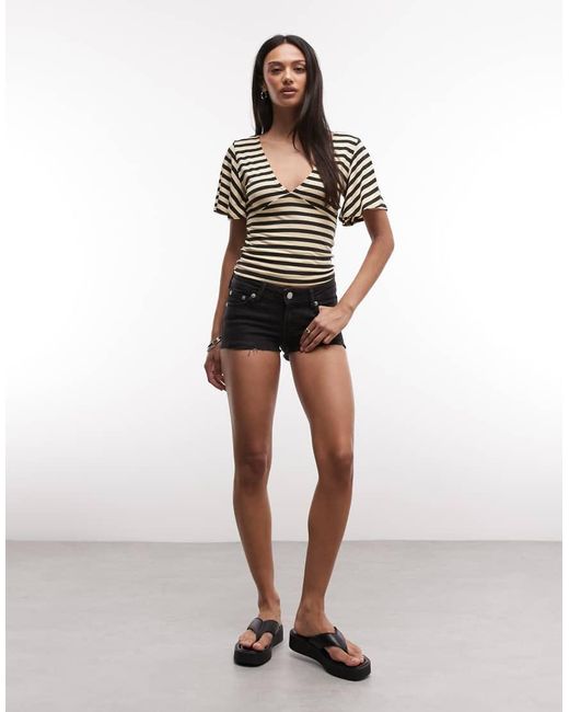 Monki White Denim Hotpant Shorts