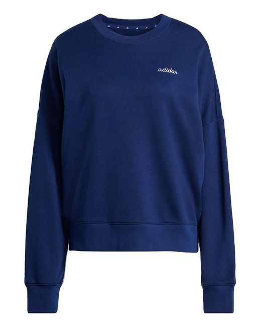 Adidas Originals Blue Sweatshirt With Embroidered Graphic