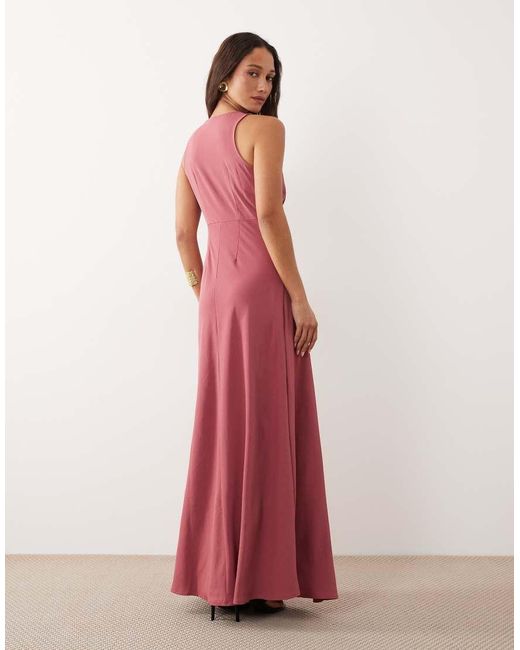 Jdy Pink V-neck Maxi Dress