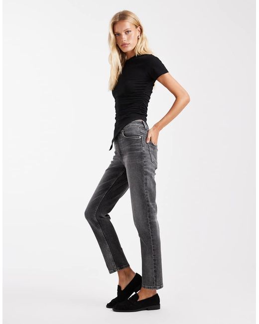 Vaqueros Mom Grises De Corte Slim ASOS de color Gray