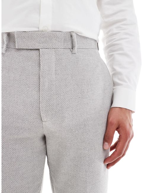ASOS White Tapered Wool Blend Suit Pants for men