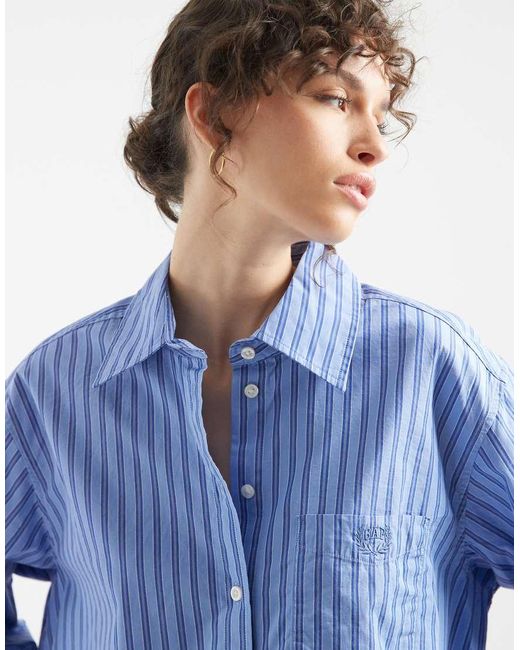 Gap Blue Relaxed Fit Poplin Shirt