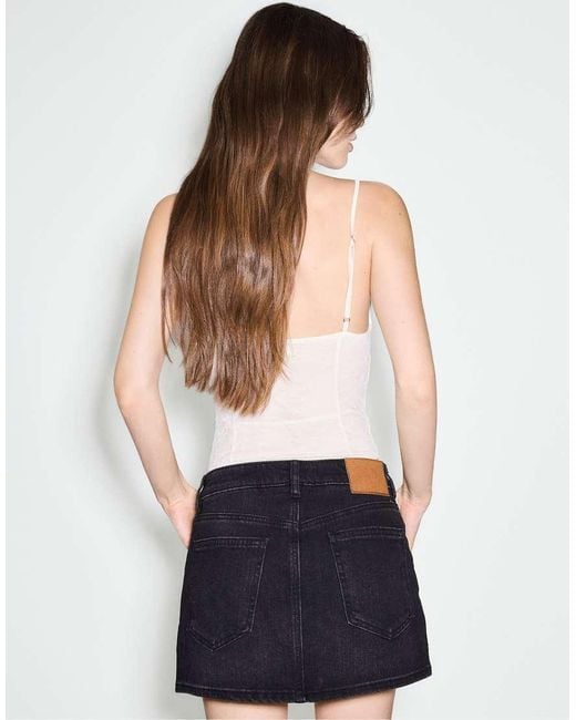Stradivarius White Mini Crossover Skort