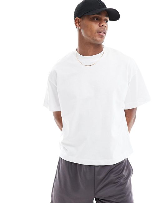 T-shirt corta squadrata pesante vintage quick dry di ASOS 4505 in White da Uomo
