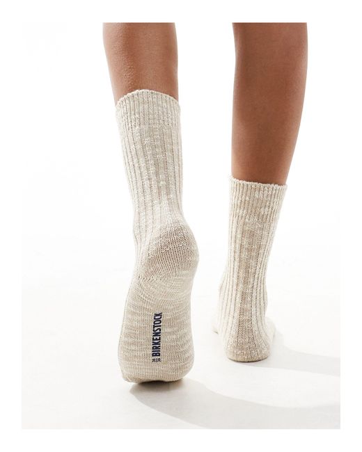 Birkenstock Natural Birkenstoc Slub Cotton Womens Socks