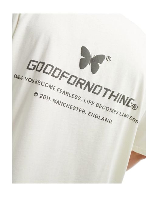Good For Nothing White Oversized T-shirt With Puff Print for men