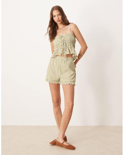 ASOS Multicolor Frill And Tie Detail Cami Co-ord