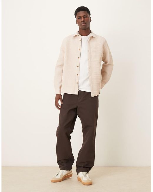 ASOS Natural Relaxed Textured Shirt for men