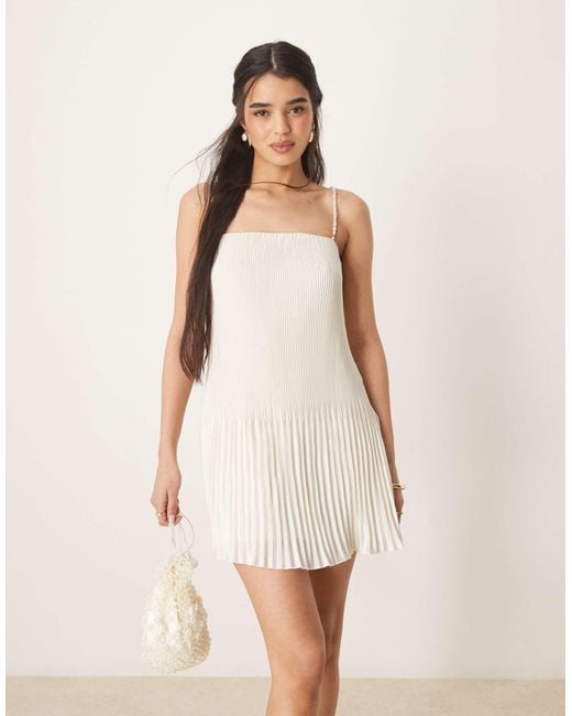 Abercrombie & Fitch Natural Square Neck Structured Mini Dress