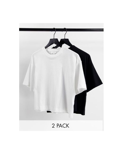 TOPSHOP 2 Pack Panel Boxy T-shirts in 