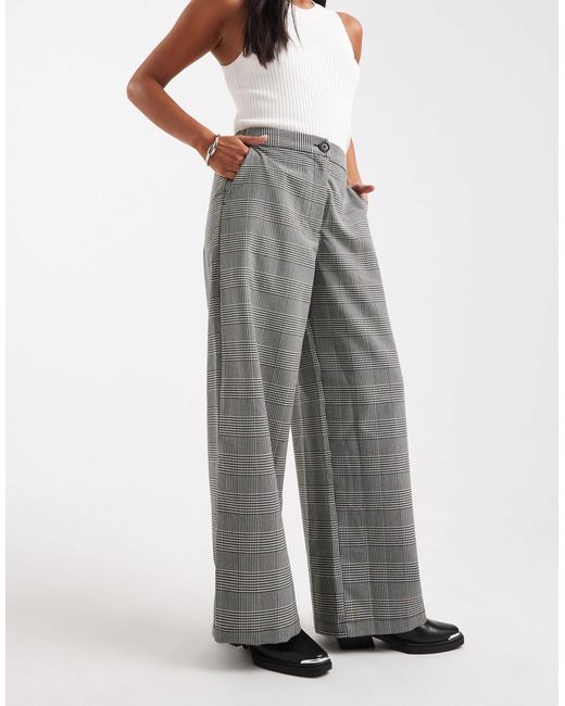 ASOS Gray Asos Design Petite Tailored Relaxed Straight Leg Trousers