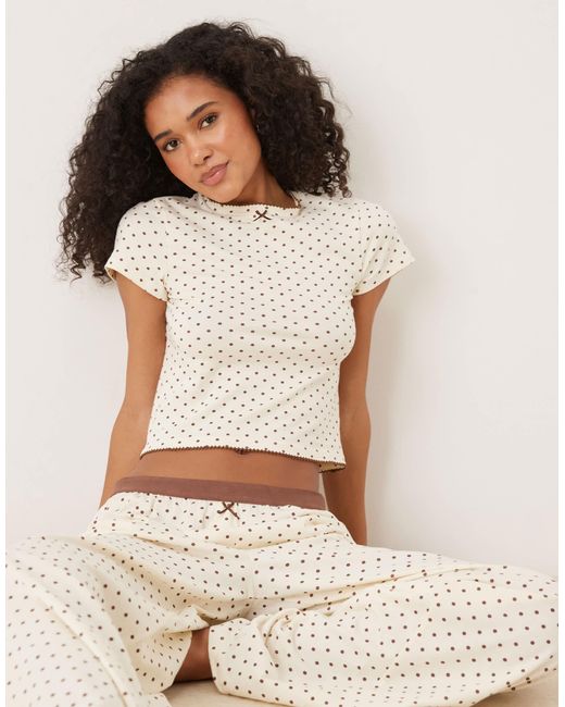 ASOS White Mix & Match Short Sleeve Pajama Top