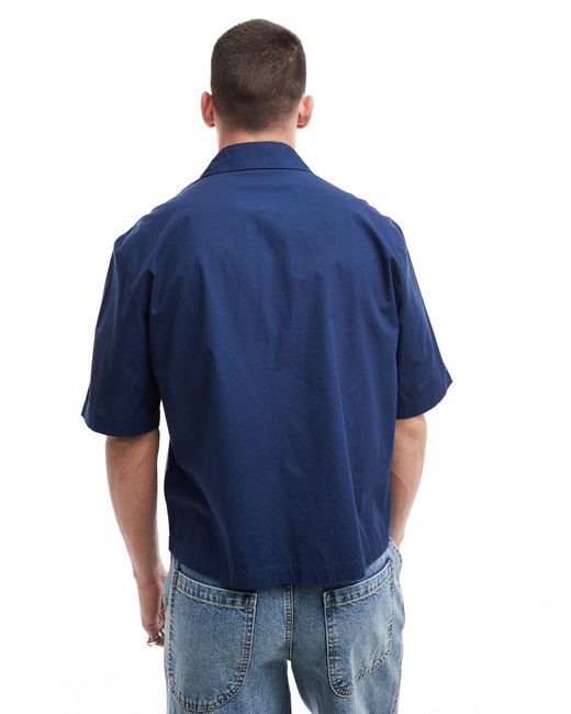 Weekday Blue Tom Short Sleeve Shirt for men