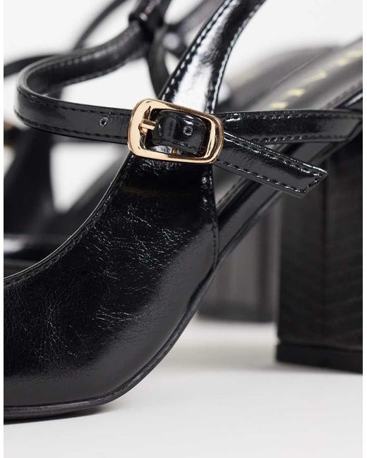 Raid Metallic Merrill Block Heeled Slingback Shoes With Pointed Toe