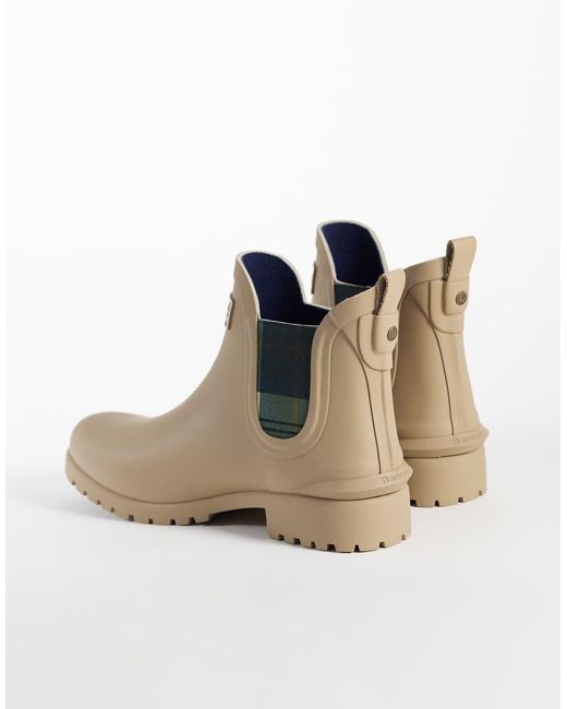 Barbour Natural Wilton Tartan Welly Boots
