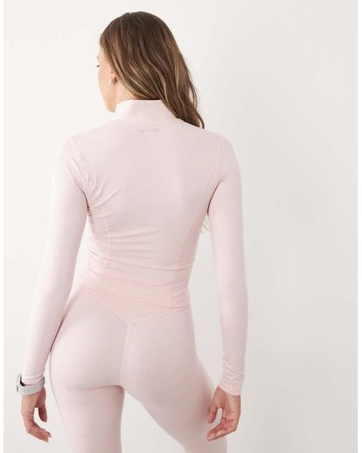 BO+TEE Pink Soft Active Zip Up Seamless Jacket