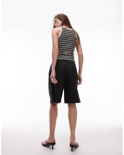 ARKET White Linen Bermuda Shorts With Tailored Waistband