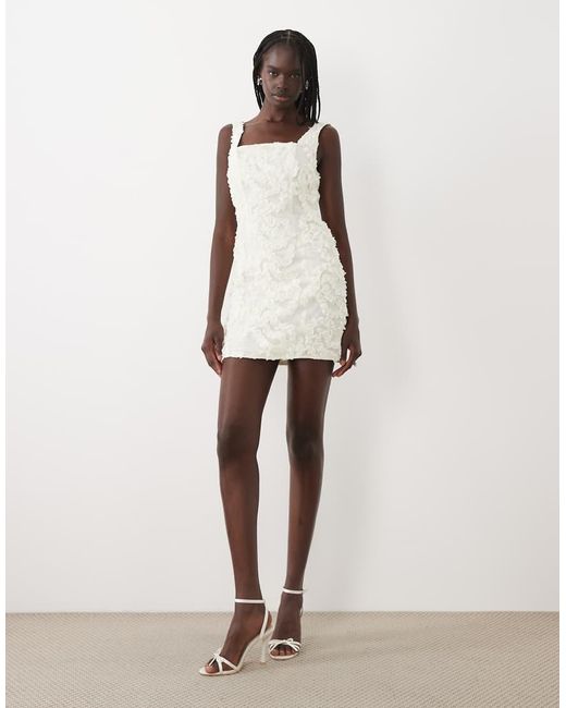 True Decadence Natural Square Neck Mini-Dress