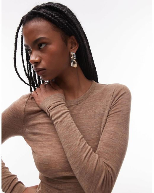 ARKET Blue Super Stretch Jersey Close Fit Top With Long Sleeves