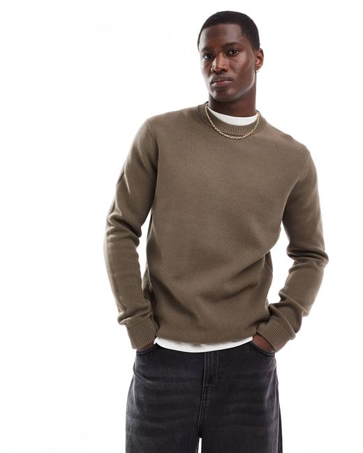 SELECTED – strickpullover aus 100% baumwolle in Gray für Herren