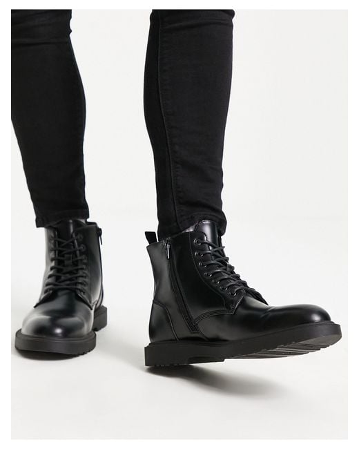Schuh Black Darnell Lace Up Boots for men