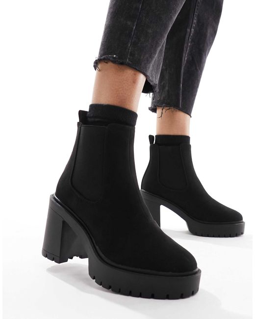 Elma - bottines chelsea chunky à talon ASOS en coloris Black