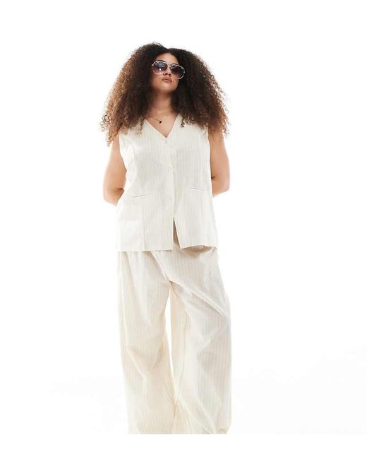 Esmee Curve White Exclusive Beach Trouser Co-ord