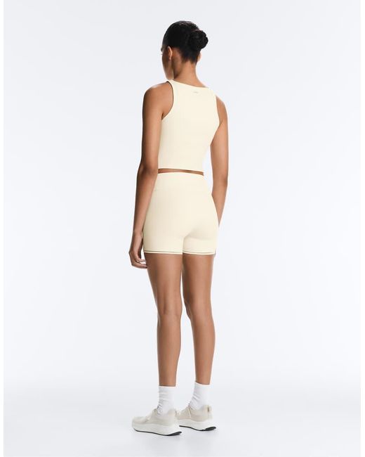 Oysho Natural Comfortlux Halter Neck Hemstitch Tank Top