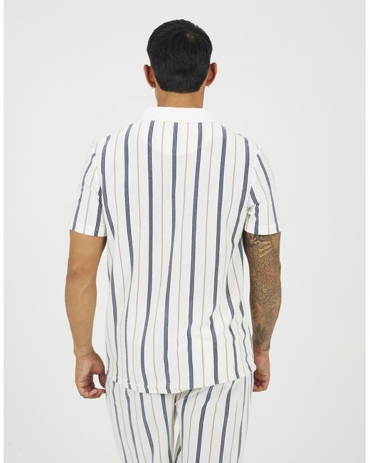 Brave Soul White Polo Shirt With Quarter Zip for men