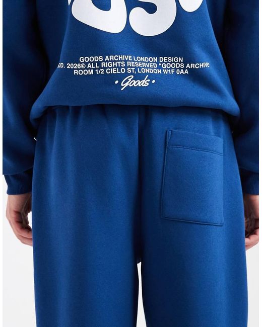 ASOS Blue Wide Leg jogger With Graphic for men