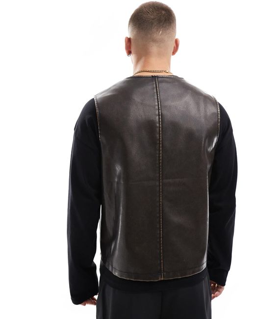 Asos veste en cuir homme hotsell