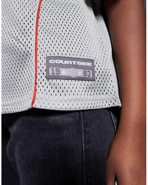 Courtside Gray V-neck Hockey Jersey