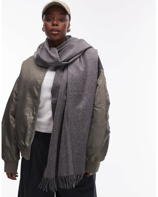 & Other Stories Gray Premium Wool Oversized Scarf