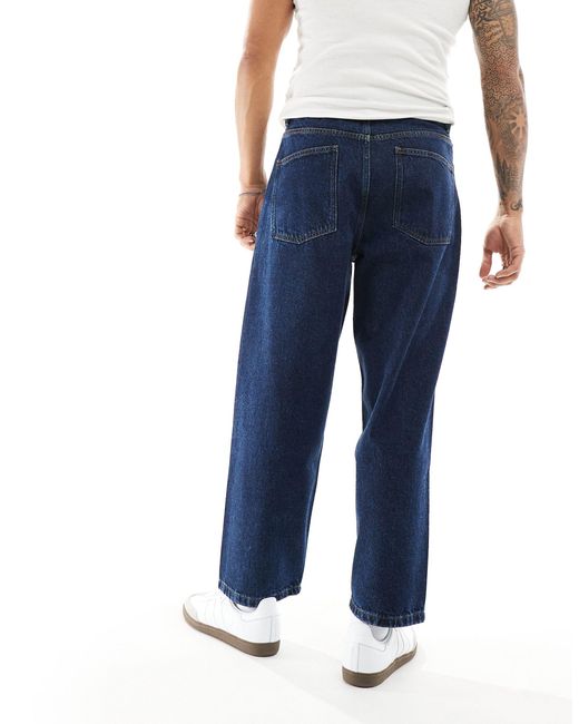ASOS Blue Oversized Tapered Fit Jeans for men