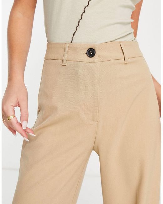 Pantalon large habillé coupe dad - camel Bershka en coloris Neutre | Lyst