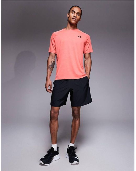 Under Armour Pink Tech Textu Short Sleeve T-shirt for men