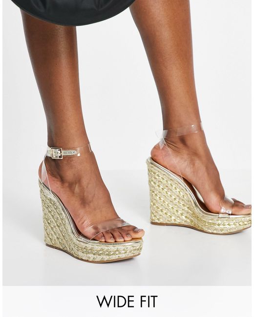 ASOS Tula - Espadrilles Met Brede Pasvorm En Sleehakken - Lyst