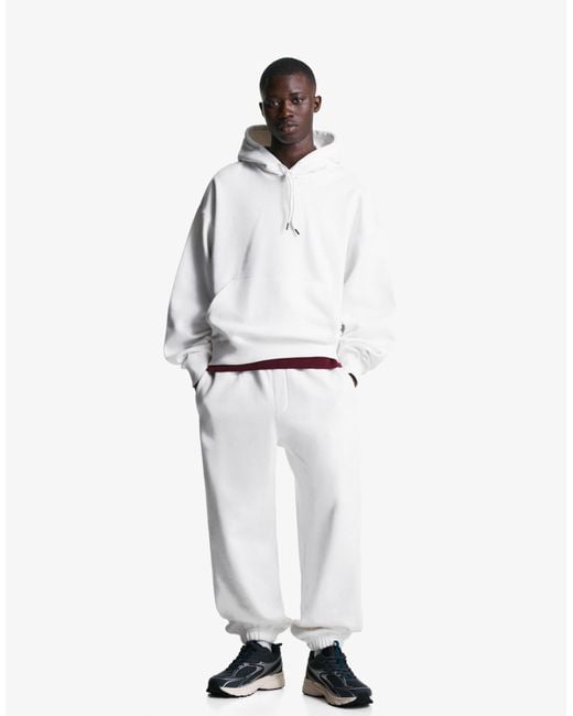 Bershka – plush – jogginghose in White für Herren