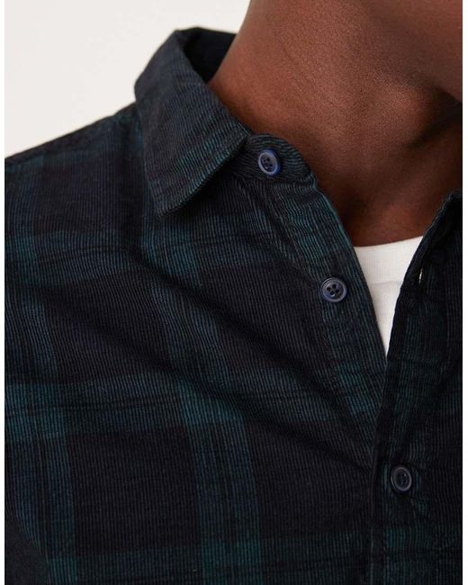 New Look Black Cord Check Shirt for men