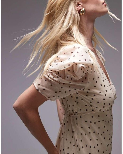 TOPSHOP Gray Pinned Sleeve Mini Tea Dress