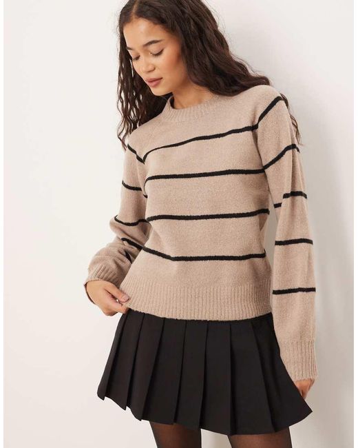 Brave Soul Natural Knitted Crew Neck Jumper