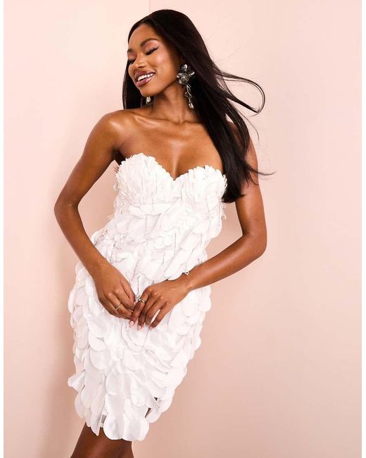 white ruffle bandeau