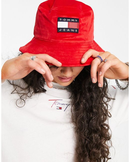 Tommy Hilfiger Heritage Logo Bucket Hat Lyst Australia