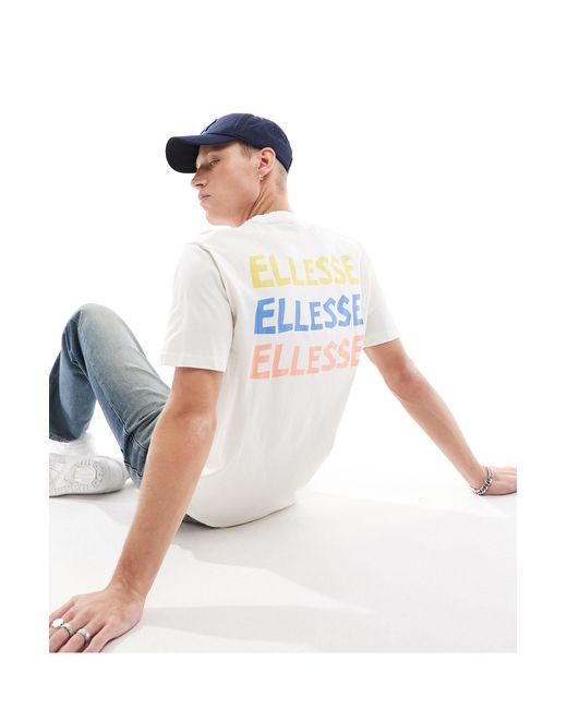 Ellesse White Tresto Logo Back Print T-shirt for men