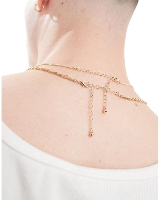 Pack De 2 Collares Dorados Con Colgante De Hexágono De ASOS de hombre de color Natural