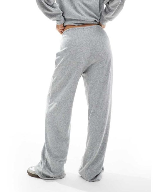 4th & Reckless Gray Towelling Tie Waist Wide Leg Joggers Co-Ord