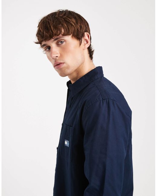 Tommy Hilfiger – twill-hemd in Blue für Herren